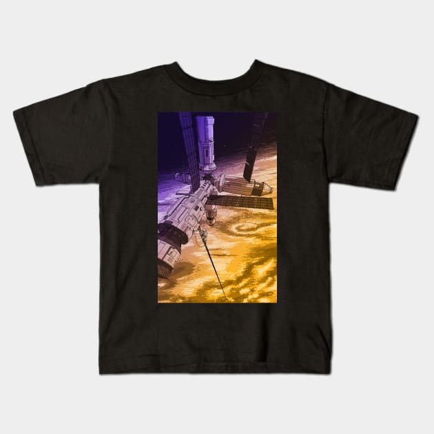 Up The Space Station Kids T-Shirt by katmargoli